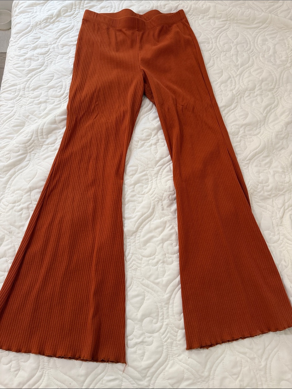 wild fable Ribbed Flare Pants in Rust Orange